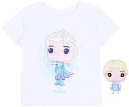 Biały t-shirt z nadrukiem + figurka Elsa DISNEY