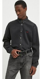 Diesel koszula jeansowa D-SIMPLY CAMICIA męska kolor czarny