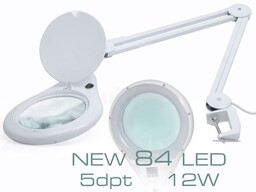 Lupa stołowa 5 dioptrii fi177mm podświetlana 84 LED