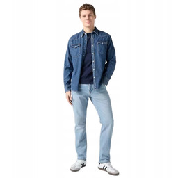 LEVI''S JEANSY MĘSKIE PROSTE JASNONIEBIESKIE Z PRZETARCIAMI 34/30