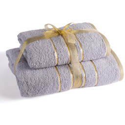 Decodoma Zestaw frotte ręcznika i ręcznika kąpielowego szara