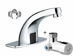 Bateria bezdotykowa sensor 12,5 cm, chrom +Mieszacz manualny