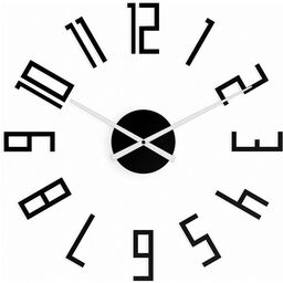 Zegar ścienny z dużymi cyframi naklejany nowoczesny