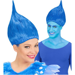 Niebieska peruka Trolly