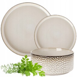 Komplet Porcelana Zestaw Serwis Obiadowy Talerze 18el 6