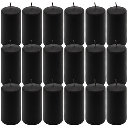 ŚWIECE STOŁOWE CZARNE 24 SZT 10x5CM DEKORACYJNE ŚWIECZKI