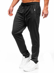 Czarne spodnie męskie dresowe Denley JX6115