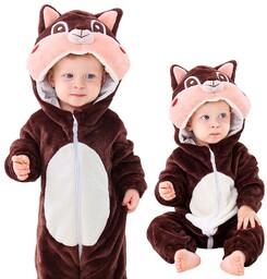Piżama Onesie Kigurumi Kostium Przebranie Śpiochy Wiewiórka Niemowlę