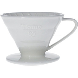 Ceramiczny drip Tiamo z uchem V02 - Biały
