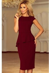 192-6 Elegancka sukienka, Kolor bordowy, Rozmiar XL, Numoco
