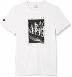 4F H4Z20-TSM025-10S Koszulka Meski, Bialy