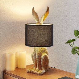 Lampa stołowa Lorentina Lindby, czarny, salon / jadalnia,