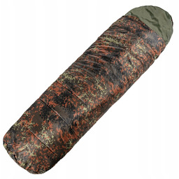 Śpiwór turystyczny wojskowy ciepły moro Mil-Tec Commando Flecktarn