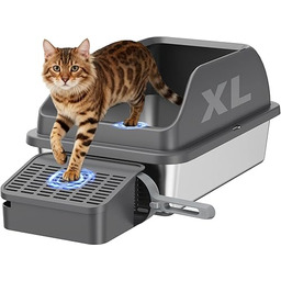 Zivacate Kuweta dla kota ze stali nierdzewnej (XXL,