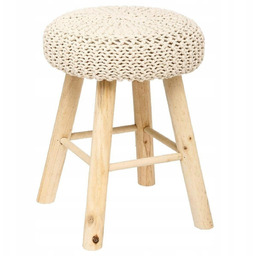 Stołek Suzette Szydełkowany beżowy W Stylu Boho