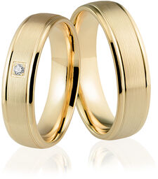 Obrączki ślubne złote z brylantem - Au-753