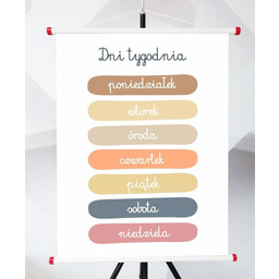 Plansza edukacyjna Montessori: Dni tygodnia