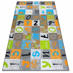 Dywan dla dzieci JUMPY Patchwork, Litery, Cyfry szary