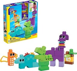 MEGA Bloks Dinozaury 24 klocki sensoryczne, zabawka +1
