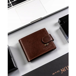 Duży, skórzany portfel męski na zatrzask Peterson