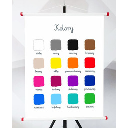 Plansza edukacyjna Montessori: Kolory