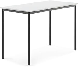 Stół SONITUS, 1400x700x900 mm, laminat HPL biały, antracyt