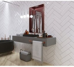 Płytka ścienna The Wall white glossy 10x30 Golden