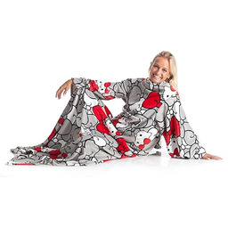 Kanguru Deluxe Hello Kitty, koc polarowy z rękawami