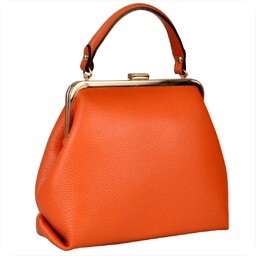 Damska torebka pomarańczowa skóra naturalna bigiel retro