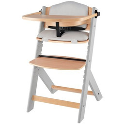 KINDERKRAFT Krzesełko do karmienia Enock + poduszka Szaro-brązowy