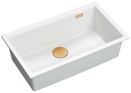 Zlewozmywak 76x44x23,5 cm 1-kom podwieszany z syfonem miedziany