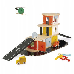 Janod drewniany piętrowy garaż