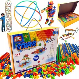 Klocki Słomki Konstrukcyjne Patyczki Rurki 1000 El