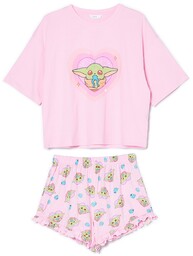 Cropp - Różowa dwuczęściowa piżama Baby Yoda -