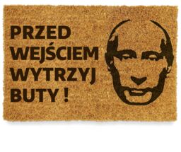 Wycieraczka kokosowa PRZED WEJŚCIEM WYTRZYJ BUTY
