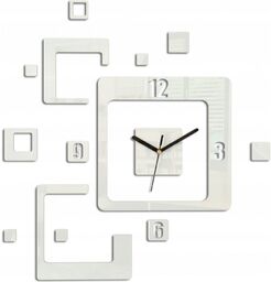 Zegar ścienny naklejany kwadratowy nowoczesny do salonu loft