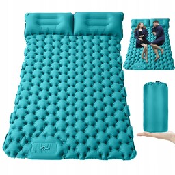 Materac Turystyczny Samopompujący Dwuosobowy Wbudowana Pompka 200×130cm