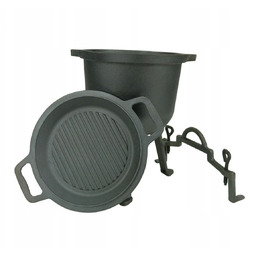 Kociołek Żeliwny 8 L Garnek 2W1 Patelnia Grillowa