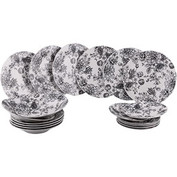18-częściowy serwis obiadowy z porcelany, 6-osobowy zastawa stołowa,