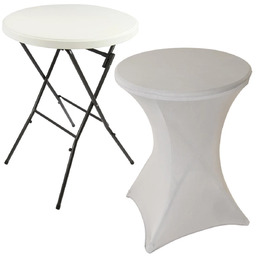 STÓŁ KOKTAJLOWY TARGOWY BANKIETOWY BISTRO SKŁADANY POPIEL 80CM