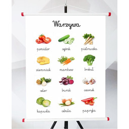 Plansza edukacyjna Montessori: Warzywa