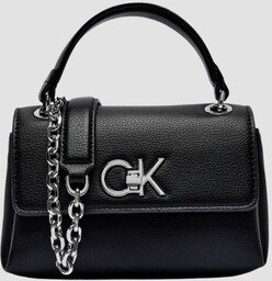 CALVIN KLEIN Czarna damska torebka o srebrnych okuciach
