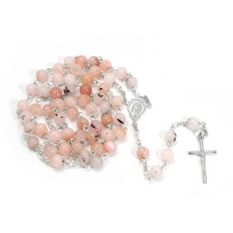 Klasyczny różaniec, RĘKODZIEŁO, I Komunia Św., SREBRO 925,