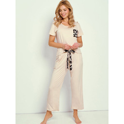 Damska piżama dwuczęściowa Hazel beżowa Taro r.S