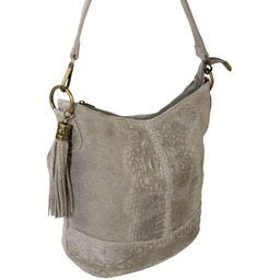 Torebka Skórzana LUKA CROCO MOKKA 26-027 Skóra Naturalna