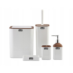 Zestaw akcesoriów łazienkowych 5el drewno/biały Wc