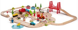 Kolejka drewniana z drogami, BJT021-Bigjigs Rail