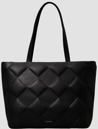 CALVIN KLEIN Czarna shopperka damska w tłoczone romby