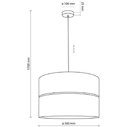TK Lighting Lampa wisząca Nicol, czarny/efekt drewna, Ø