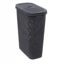 Kosz na pranie wąski 40 l rattan syntetyczny